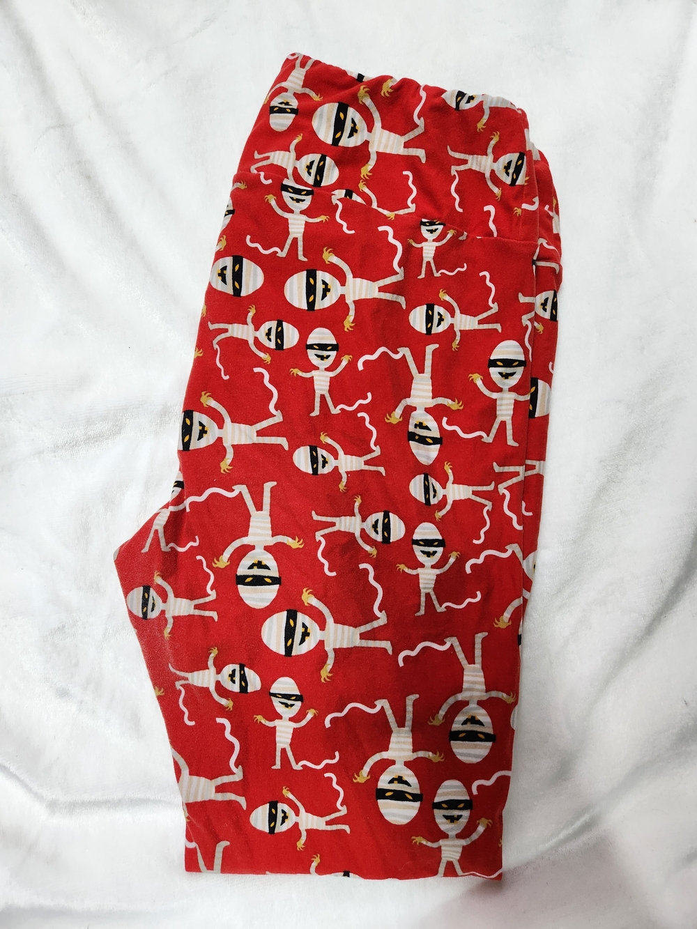 LuLaRoe TC Red Mummy Print Leggings